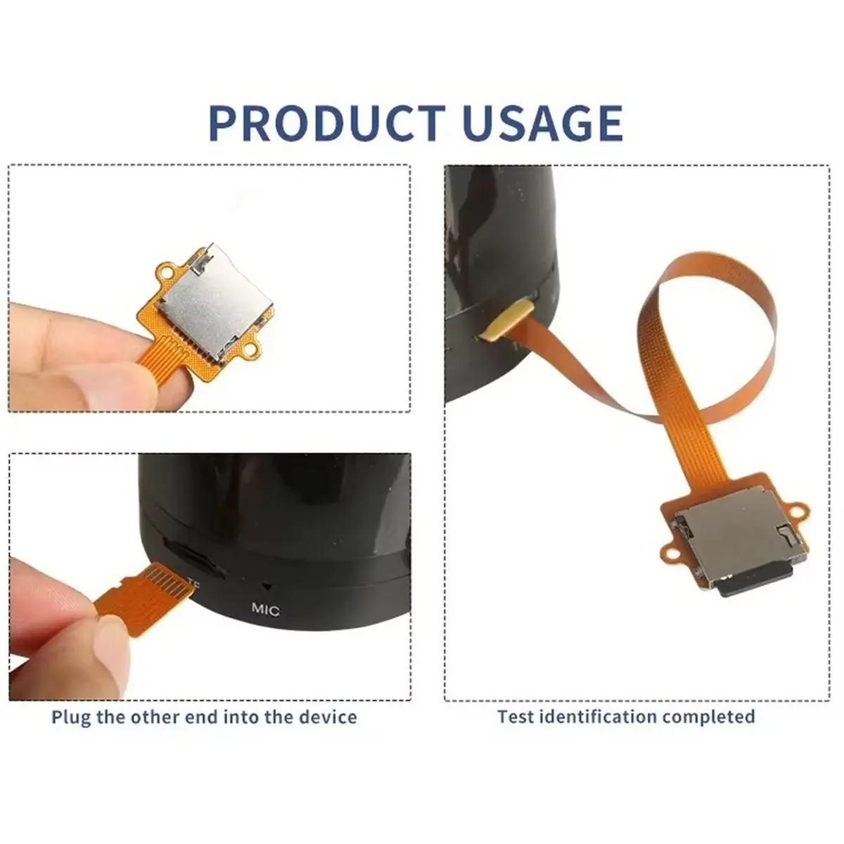 For Micro-SD Memory Card Kit Extension Cable Soft Ribbon Flat for Micro-SD/ TF Card FPC Cable Extender 15cm