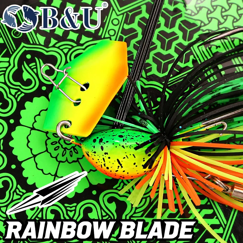 B&U Vibration Chatterbait Bladed Jig Needle Spinner Stinger Hook Wire Power Bait Pike Bass Jig Angelköder – Detail 4