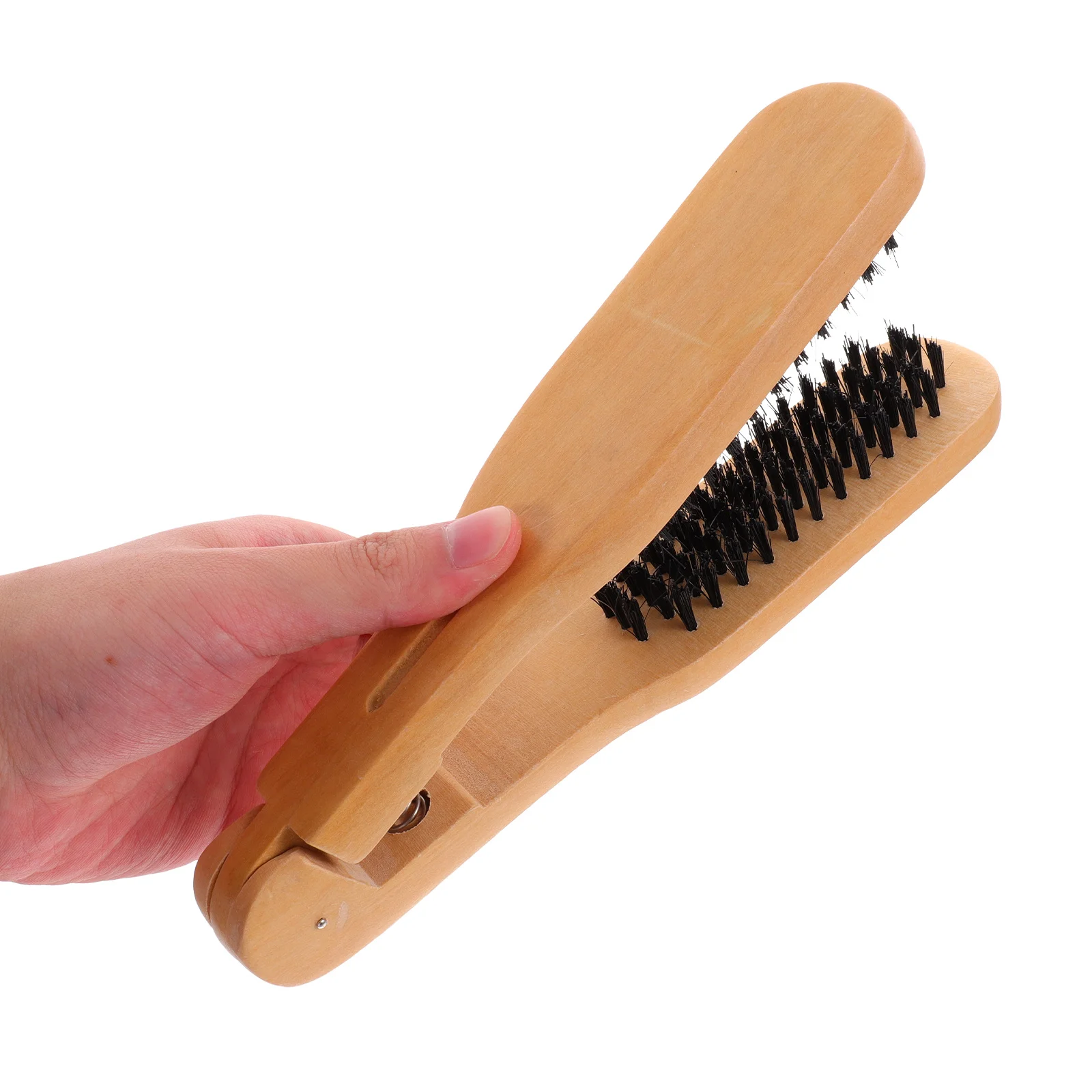 مشط تمليس بشعيرات الخنزير، أداة فرد يدوية كاكي لتنعيم الشعر، بديل مكواة مسطحة بدون حرارة