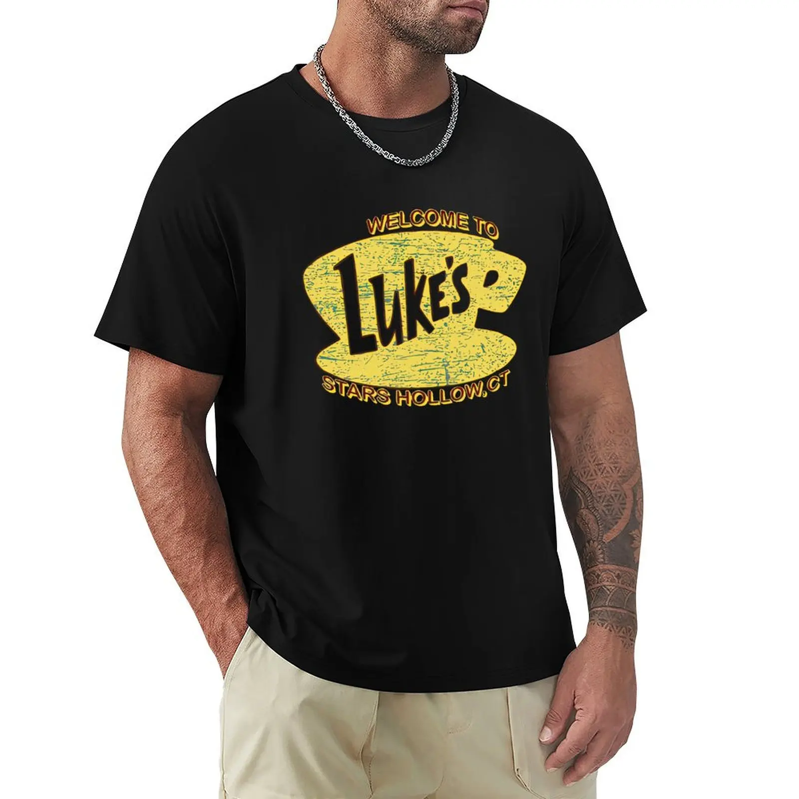 Vintage Lukes Diner Stars Hollow Retro Luke s Diner Gilmore Girls gilmoregirls T-Shirt street wear men clothings