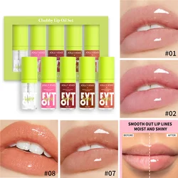 5pcs/Set Lip Oil Hydrating Plumping Lip Coat For Lipstick Lipgloss Tinted Lip Plumper Serum Lips Glow Oil Treatment Cosmetic