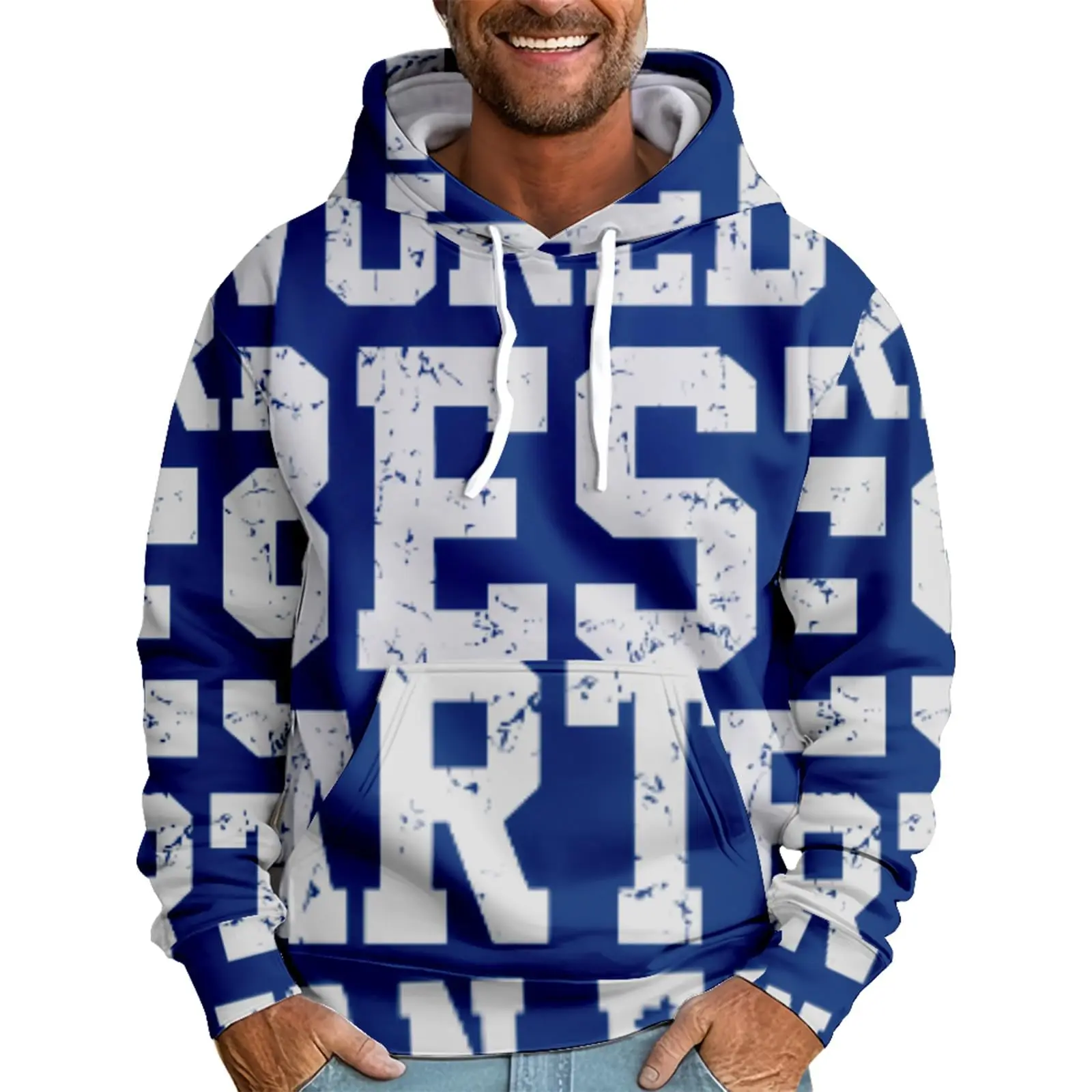 الرجال هوديي 3D عيد الميلاد الجرافيك هوديي فضفاض استرخاء هوديي الرجال شخصية البلوز طويلة الأكمام هوديي البلوز المعتاد #5