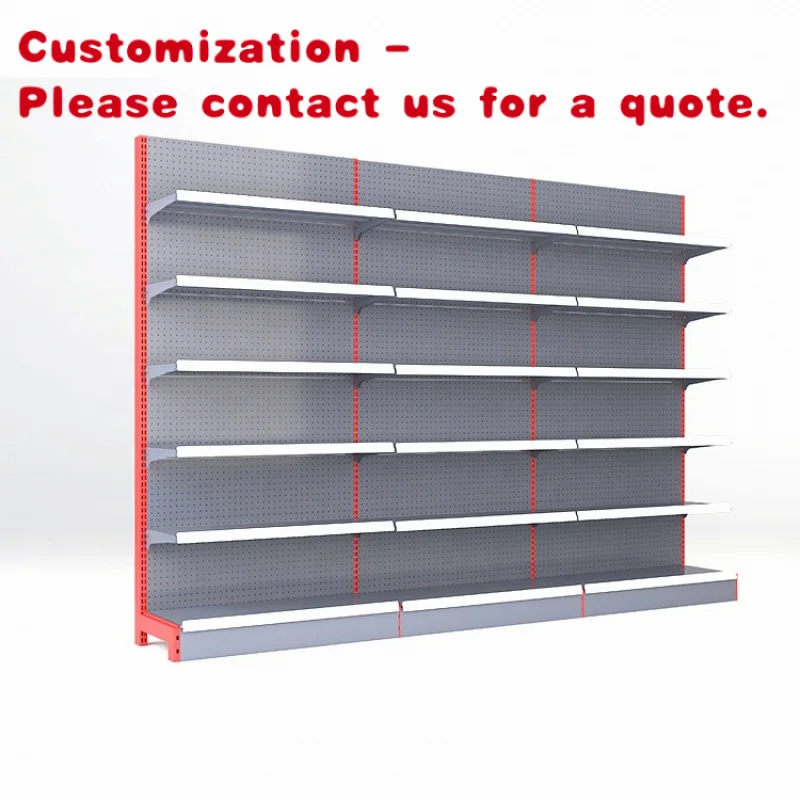 

custom.Gray Steel Metal Display Shelves Convenience Store Metallic Supermarket Shelf Market