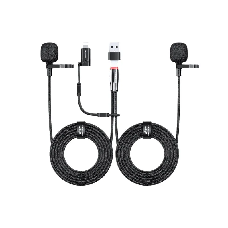 

Dual wheat head stereo recording microphone, suitable for mukbang interview performance audio recording Karaoke live broadcast
