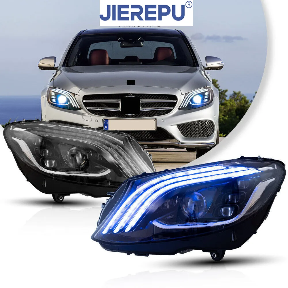 

1 пара указателей поворота, полностью светодиодные фары, последовательные для Mercedes C-Class W205 15-21 с анимацией