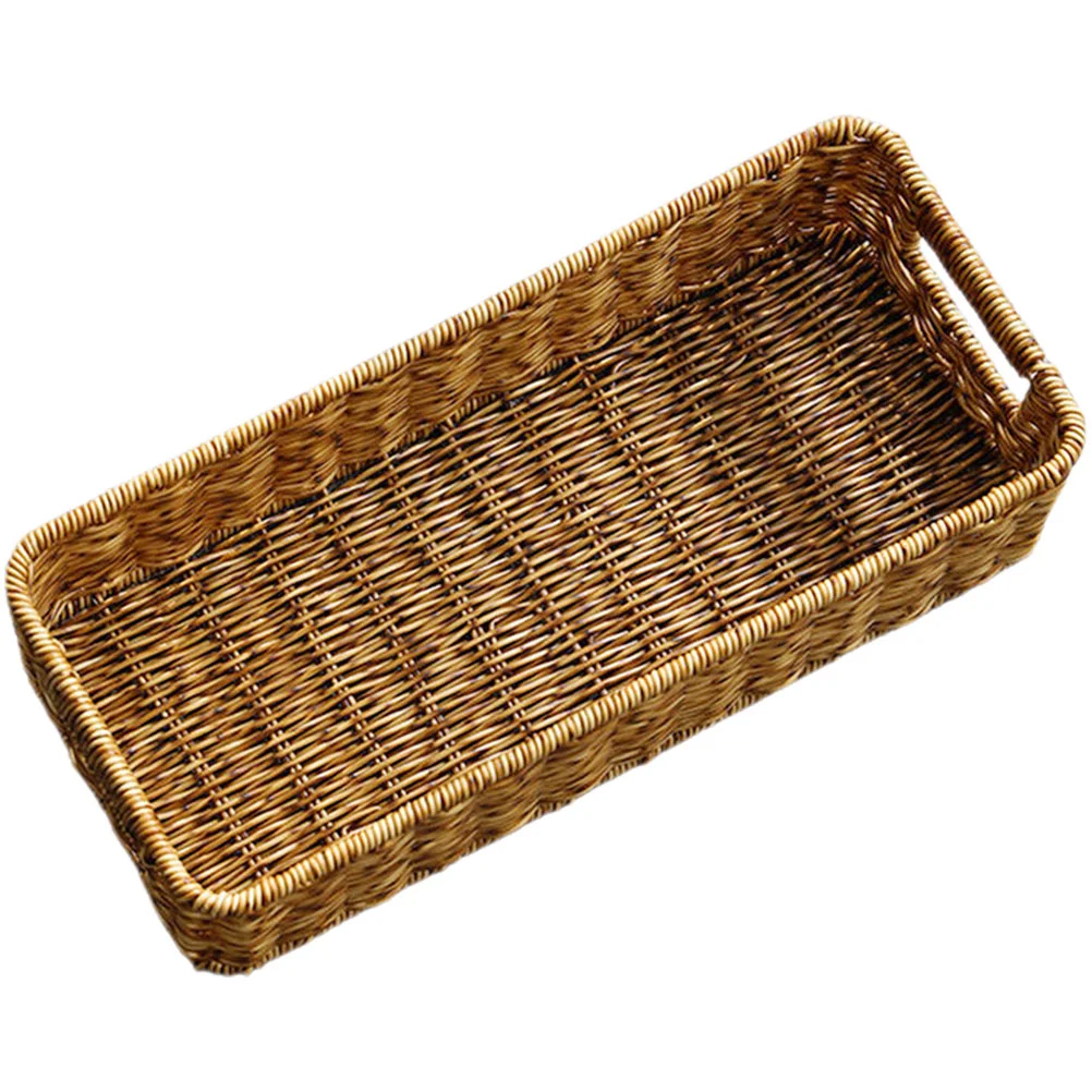 

Woven Storage Basket Table Desktop Multipurpose Organizers and Sundries Imitation Rattan Drawers Toy Clothing Sundry Container