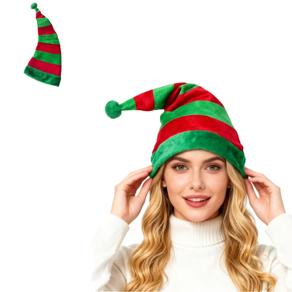 

PESENAR Christmas Striped Elf Hat Festival Party Supplies