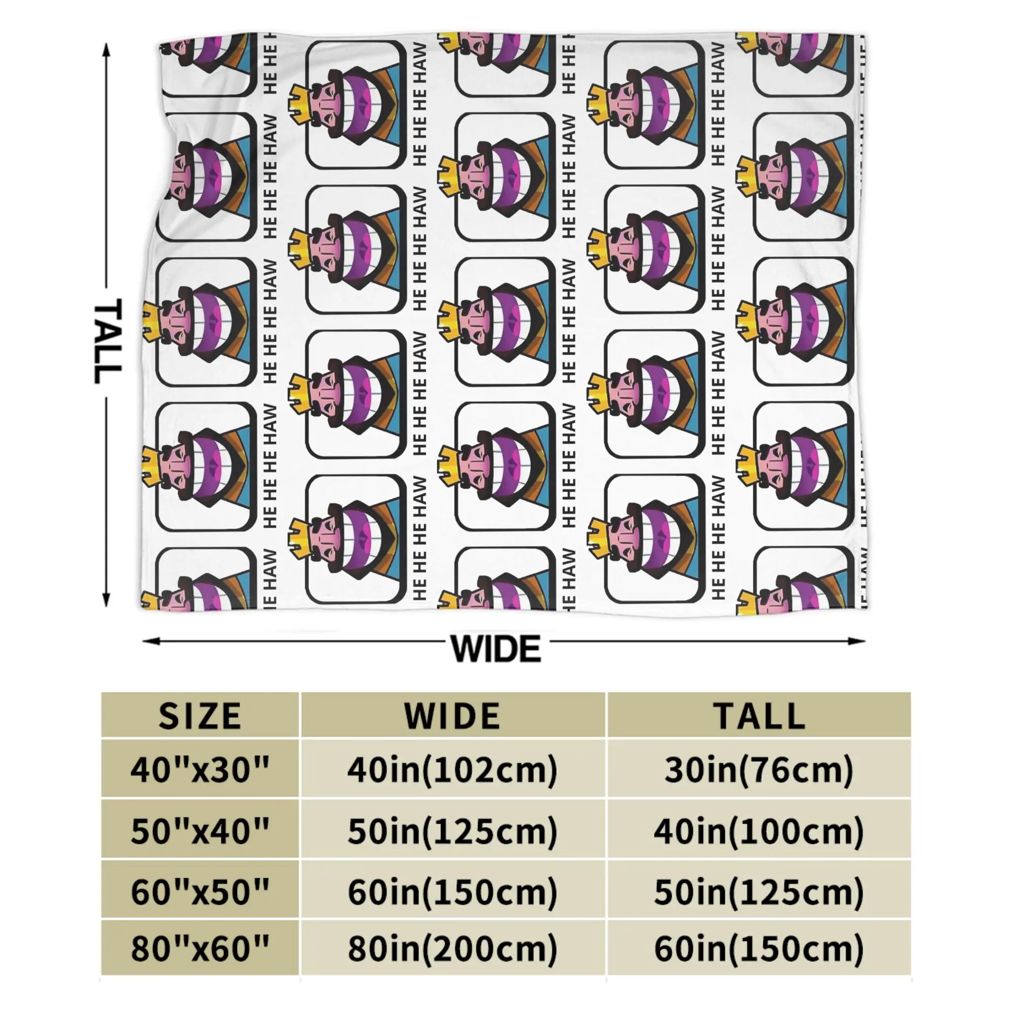 Clashes Royaleds He He He Haw بطانية Clashes Royaleds لعبة الصوف الجدة الدافئة رمي البطانيات للديكور المنزل