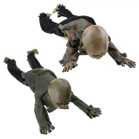 Animierte krabbelnde Baby-Zombie-Gruselige Geisterbabys für Puppen-Haunted-Halloween-Deko