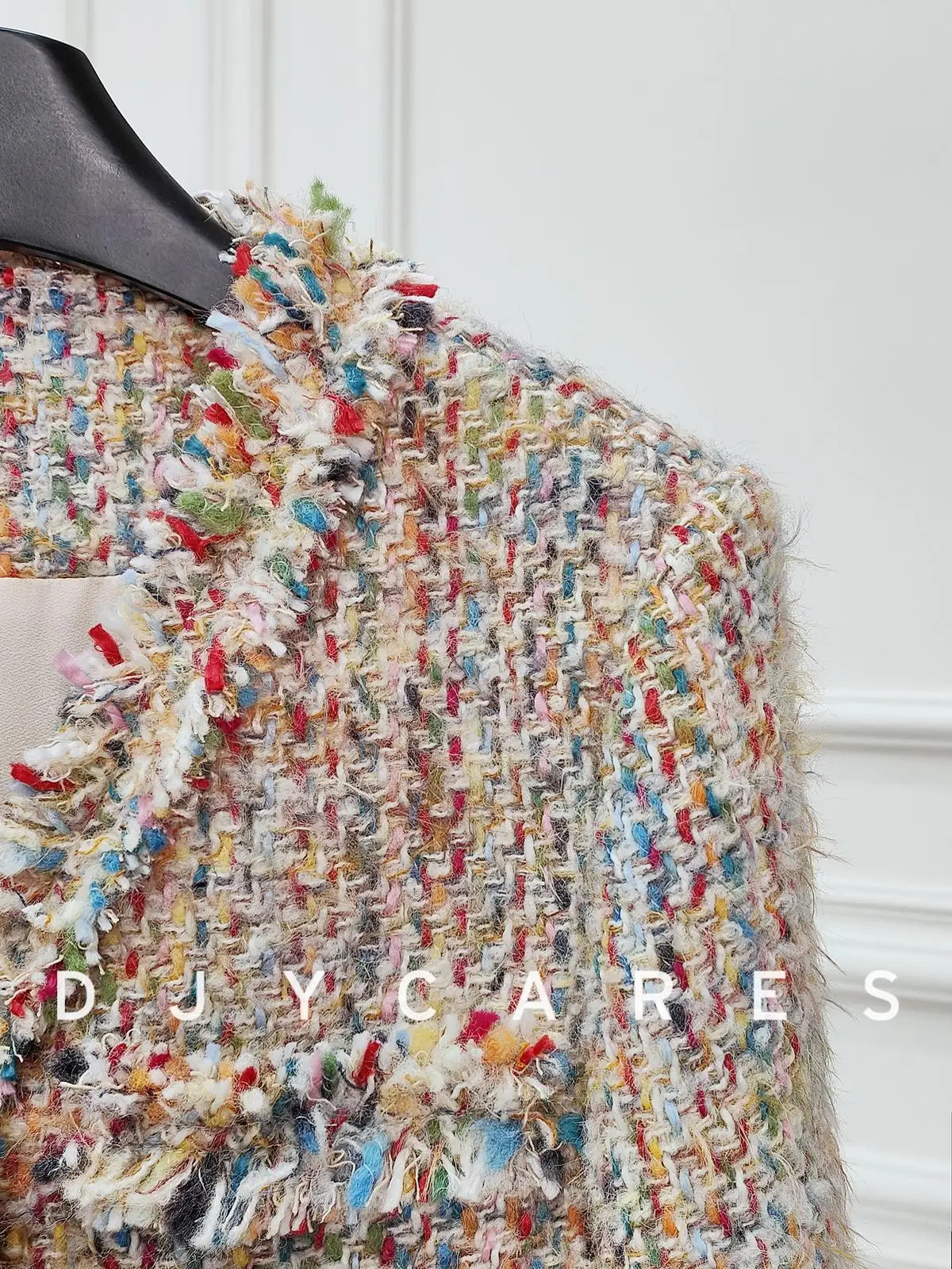 New Coarse woolen retro romantic  rainbow color jacket, mid length top big  size