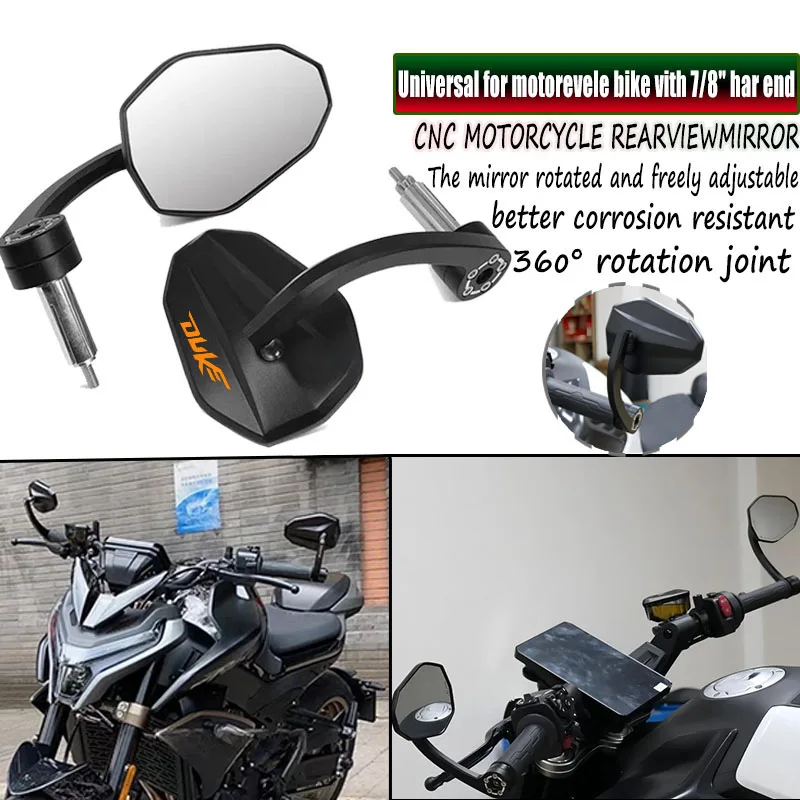 

For KTM DUKE390 DUKE790 DUKE 390 250 125 690 790 890 990 1050 1290 Motorcycle Bar End Mirror 7/8" 22mm Handlebar Rearview Mirror