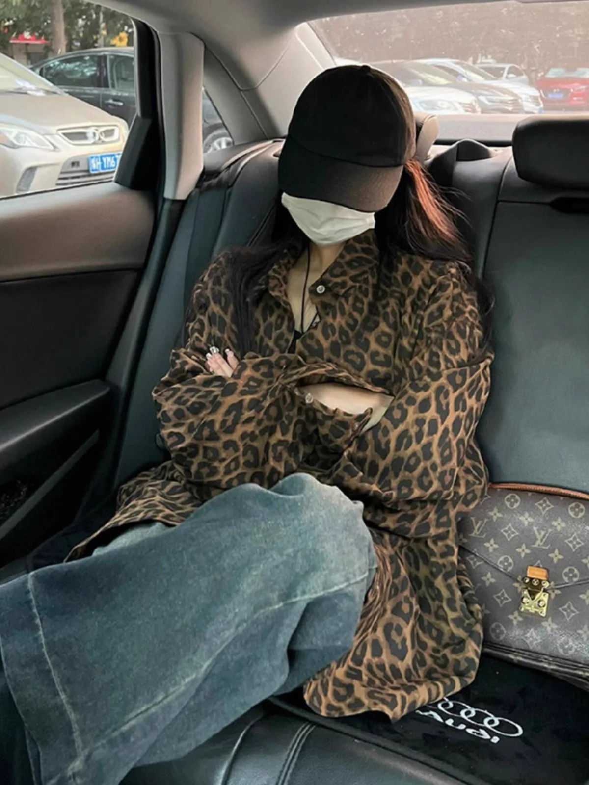 

Fall 2025 Loose Women's irt Faionable Leopard Print Casual Sle Korean High End Vintage Feel Good All Match Long Sve ...