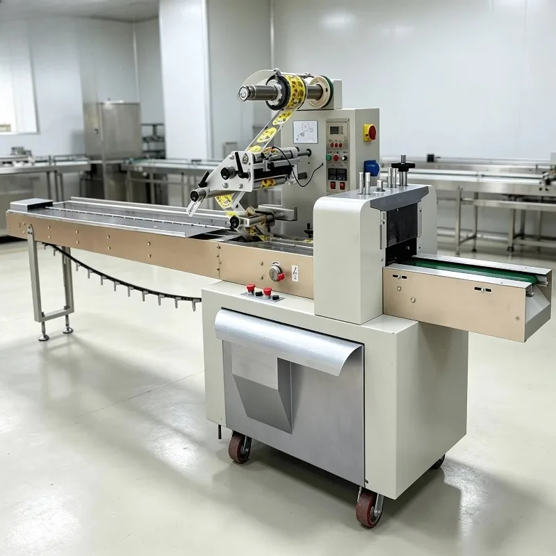 High Speed Automatic Flow Food Pillow Tissue Bread Vegetables Horizontal Packaging Machines Pillow Packing Machine Customized