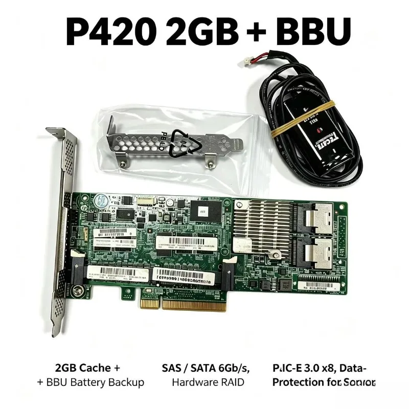 631670-B21 Smart Array P420 1GB /2GB FBWC 6Gb 2-ports SAS Controller with Battery 633542-001  633543-001  610674-001 654873-003