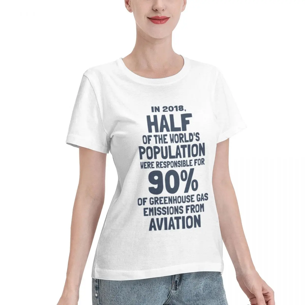 Spring Musthave Greenhouse Gas Aviation Emissions Environmental Advocacy Women's T-shirt Home Wear Affordable Ladies Tshirt