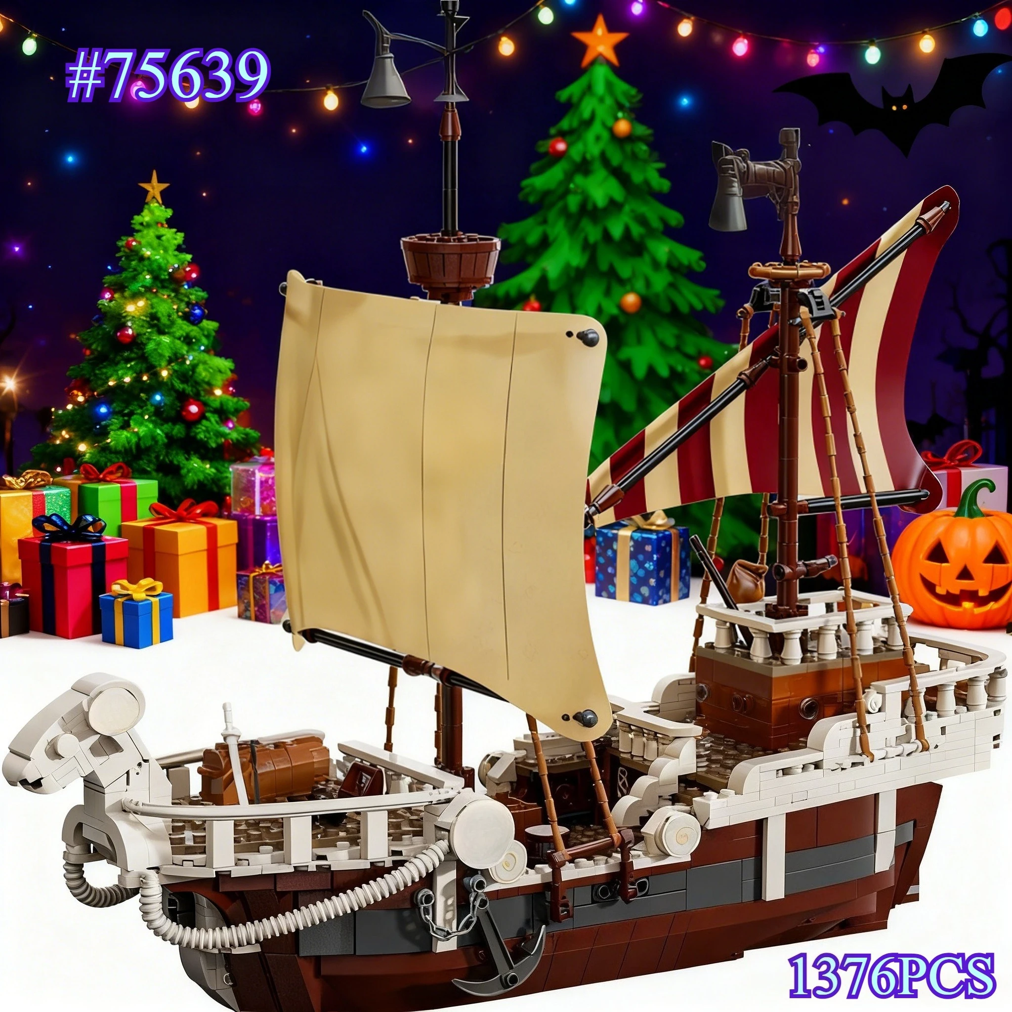 Conjuntos de blocos de construção de modelo de navio de aventura MINISO compatíveis com partículas Legoed adequadas para presentes de Natal 75639