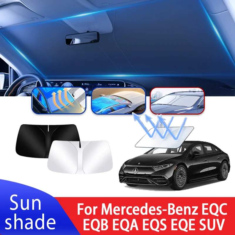 Car Sun Visor For Mercedes-Benz EQC EQB EQA EQS EQE SUV V297 Auto Front Windshield Sunshade Heat Insulation Summer Accessories