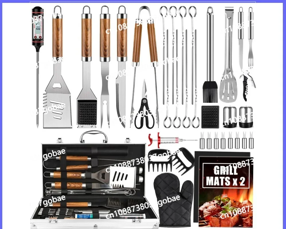 

Stainless Steel Barbecue Tools 38-piece Set, Outdoor BBQ Barbecue Utensils Convenient Aluminum Box Combination Set