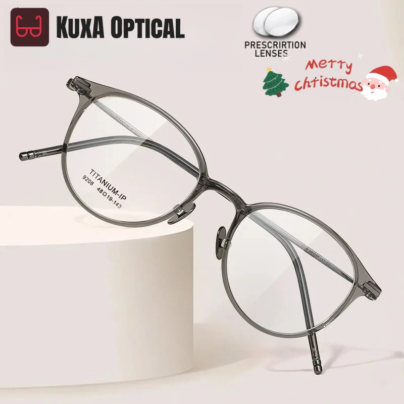 

KUXA 8g ultra-lightweight Glasses Frame With Prescription Lenses Aspherical Myopia Hyperopia Progressive Women TR90 Optical Eyew