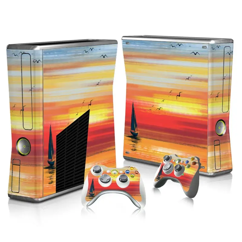 Защитная наклейка для Xbox 360 Slim и 2 скины контроллера Наклейки для окончательных видеоигр