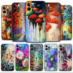 Custodia per telefono per Apple iPhone 15 14 13 12 11 Pro Max 13 12 Mini XS Max XR X 7 8 Plus Color Flower Landscape Oil Painting Art