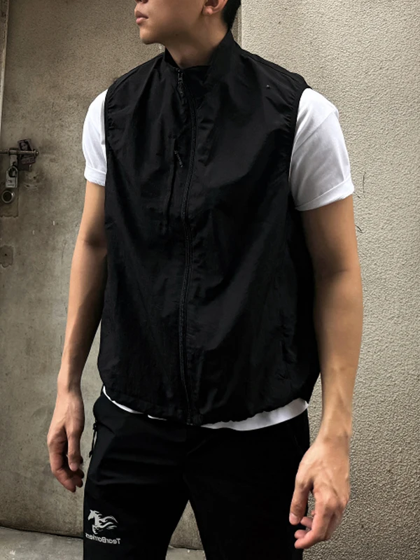 American Retro Pleated Quick Dry Vest Men's Summer Outdoor Functional Layering Three-Proof Jacket Outerwear Loose Fit Youthfu...