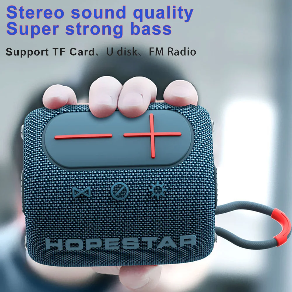 HOPESTAR Mini Portable Boombox Stereo Sound Quality TF Card U Disk Playback Wireless Bluetooth Deep and Powerful Bass Speaker