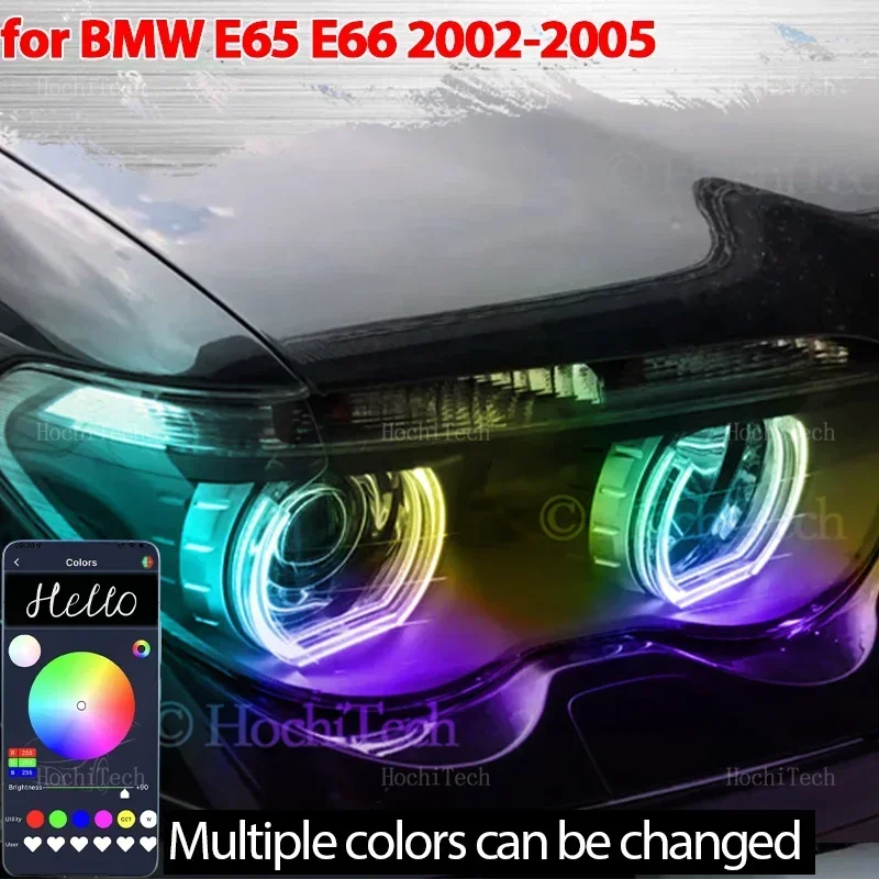 

For BMW 7 Series E65 E66 Pre-facelift 745i 745Li 760Li 760i 02-05 Dynamic RGB Light Rings LED Angel Eyes Kit with turn signal
