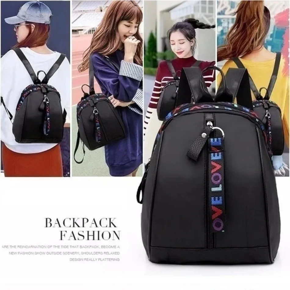 New Mini Black Canvas Backpack Unisex Waterproof Small Shoulder Bag Lightweight Fashion Versatile Travel Sports Outdoor Bag
