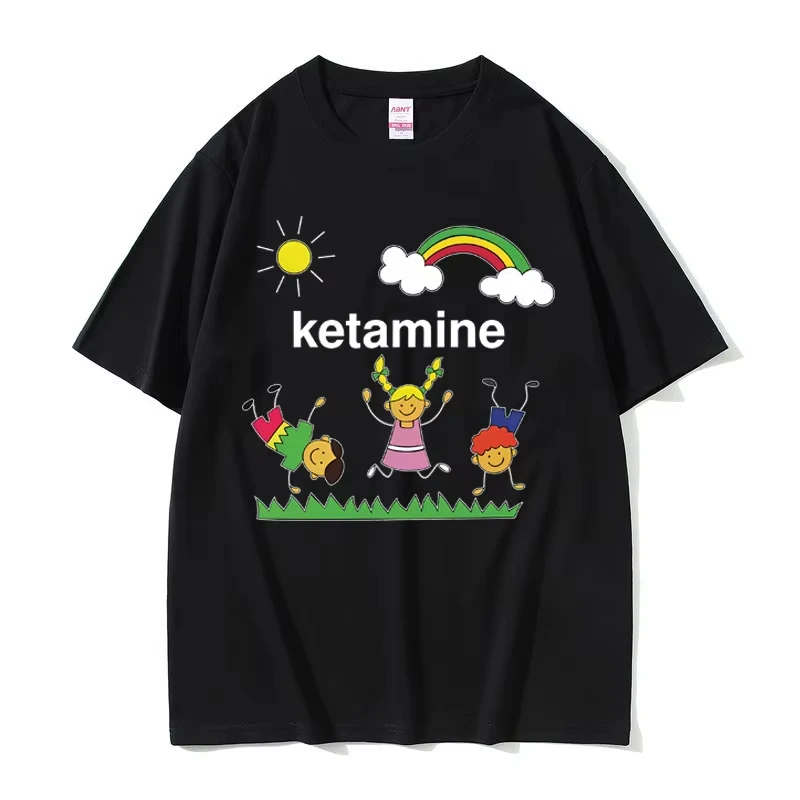 

Ketamine Dancing Kids Dank Funny Meme T-shirt Men Women Fashion Casual Humor T-shirts Male Summer Cotton Short Sleeve T Shirt