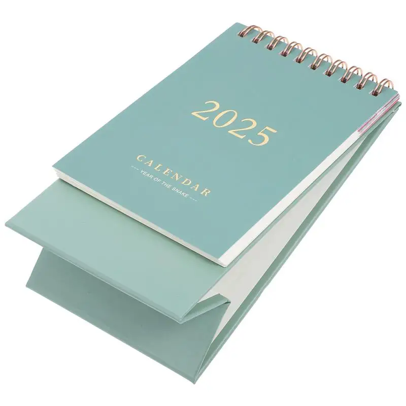 1pc Spiral Binding Flipped Calendar 2025 Paper Calendar Freestanding Desk Calendar Office Desk Small Calendar Desktop Schedule