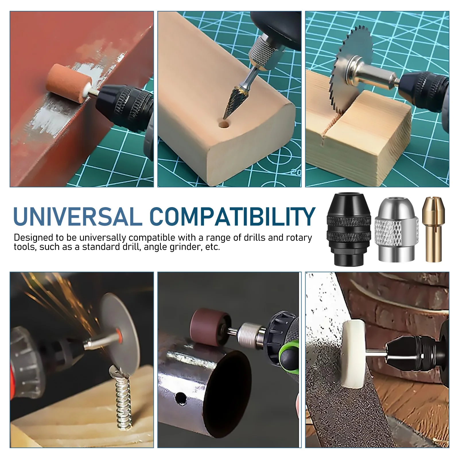 1 مجموعة النحاس الحفر تشاك كوليت مجموعة كوليت كهربائي محول لأجزاء حفار كهربائي مطحنة القالب الملحقات تنوعا حجم سريع #5