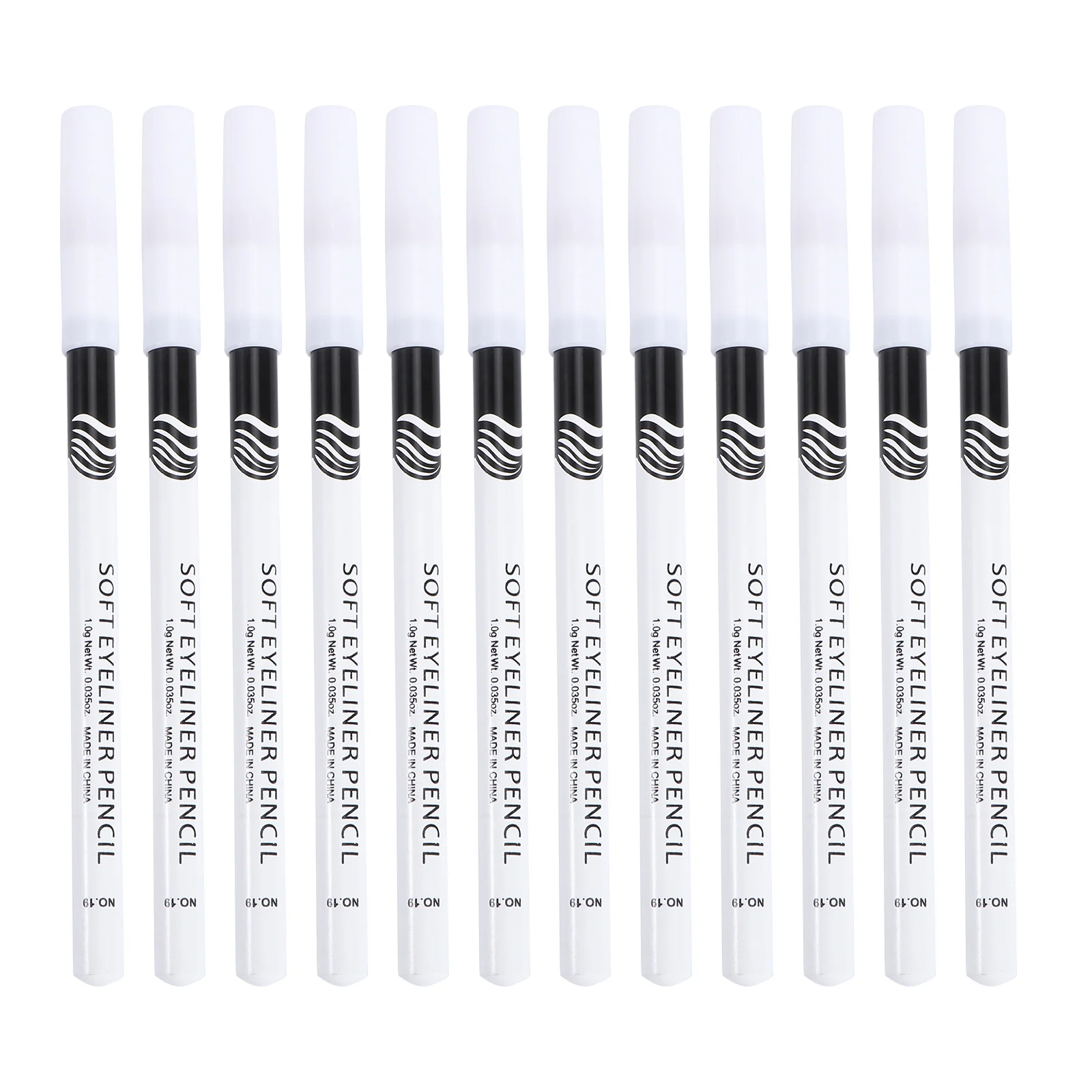 12 Pcs Eyeliner Pencil White Liquid Makeup Tool Water Activated Highlighters Eyeshadow Lying Silkworm Brush Applicator