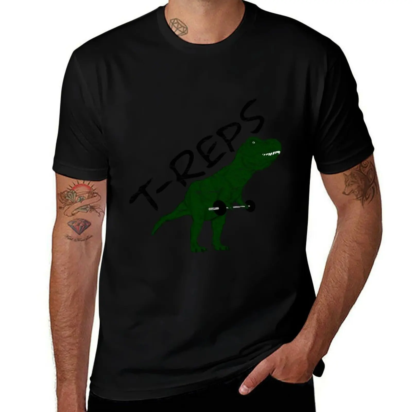 T-Reps The Weightlifting Tyrannosaurus Rex Funny Gym/Fitness T-Shirt t shirts for man pack cotton T-Shirt