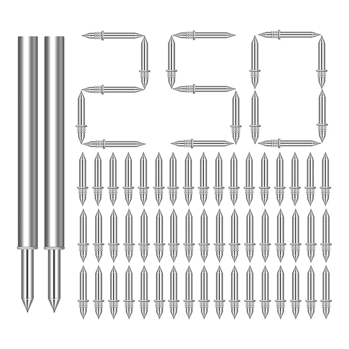 

250Pcs Skirting Board Nails, Double Head Skirting Thread Seamless Nail, Equipped with Nail Specific Sleeve Tool