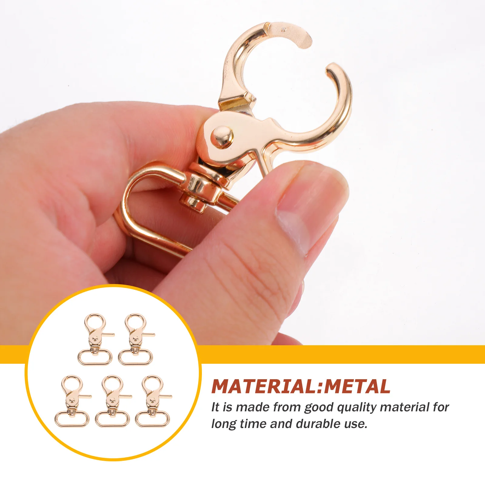 

5Pcs Metal Clasp Clip Snap Hook Secure Buckle for DIY Projects Luggage Strap Backpack Accessories Lobster Claw Clasp