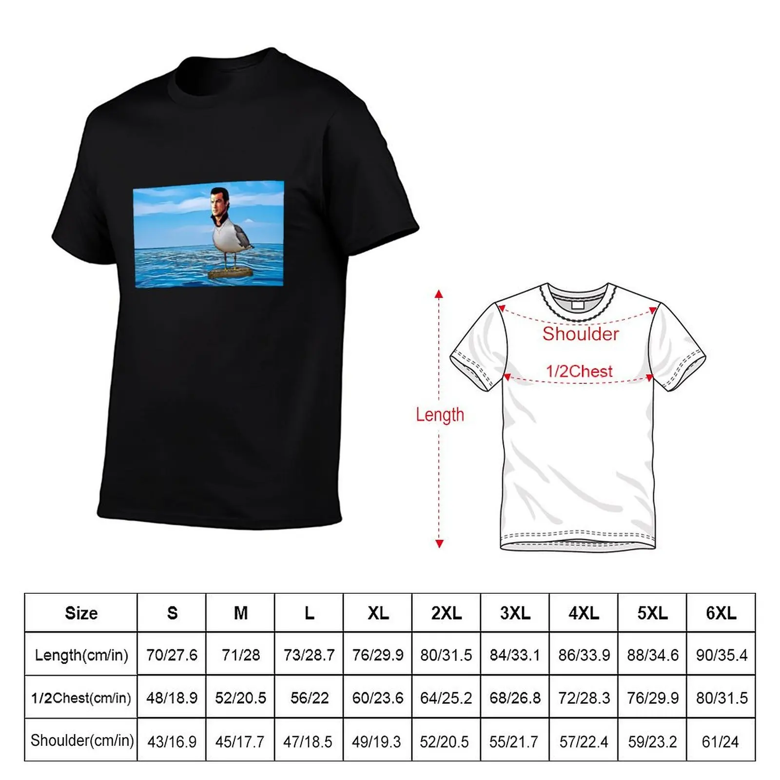 Steven Seagull at Sea T-Shirt cute tops Short sleeve tee mens fashion