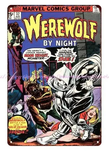 1975 comic Werewolf by Night metal tin sign man cave garage shop metal wall art