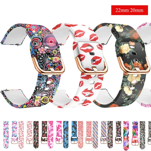 Correa de 22mm para reloj Amazfit GTS/4/2/2e/3 GTS2 Mini/GTR 4/3/Pro/2/2e, pulsera con estampado stratos 2/3 de 47mm, Bip/U de 20mm correa