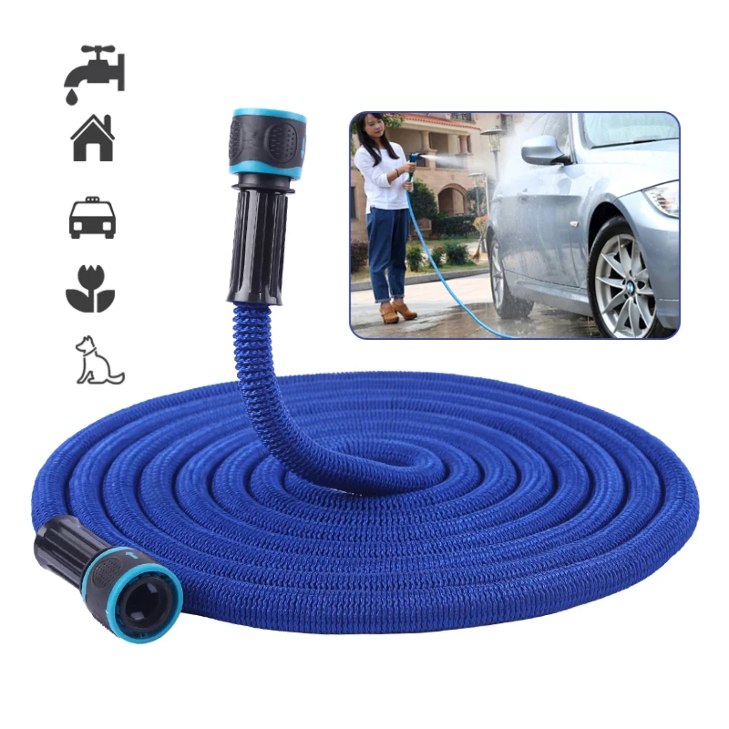 

New Flexible High Pressure 25-100FT Expandable Garden Watering Hose for Car Wash and Household Irrigation - Magic Hose Pipe