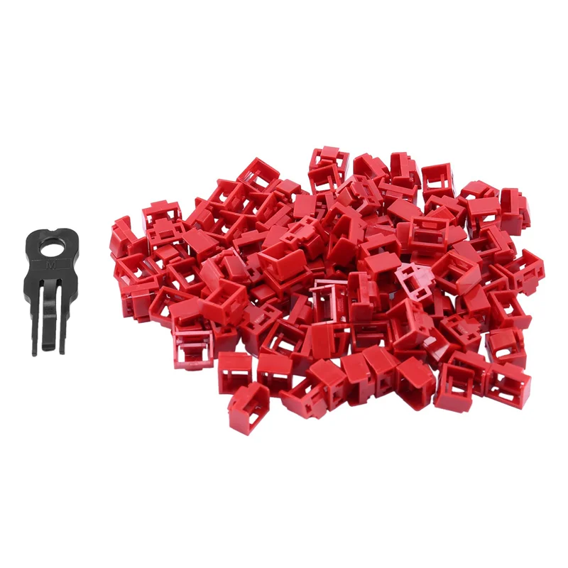 

800Pcs Red RJ45 Port Ethernet LAN Hub Anti Dust Cover Plug Cap Blockout Protector With Proprietary Lock And Key-B61B