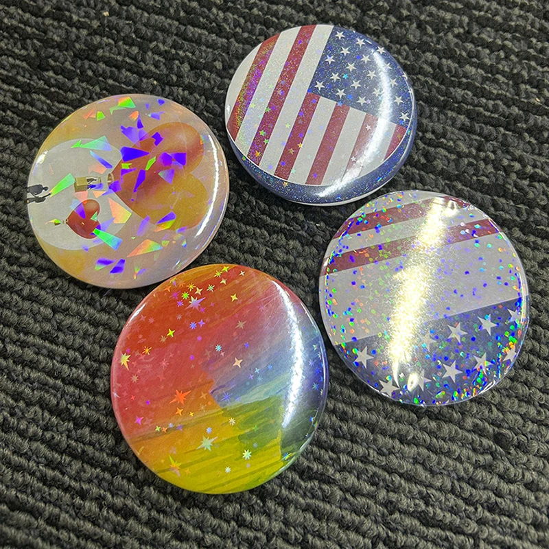 500pcs Badge Transparent Film 58mm Clear/Laser Stars Pattern Badge Protective Film Covers for Button Maker Parts 600pcs