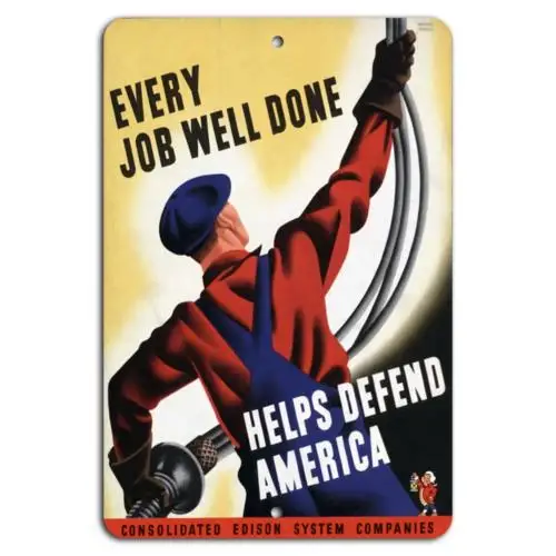 Every Job Well Done: Defend America with Excellence!-Aluminum-tin sign
