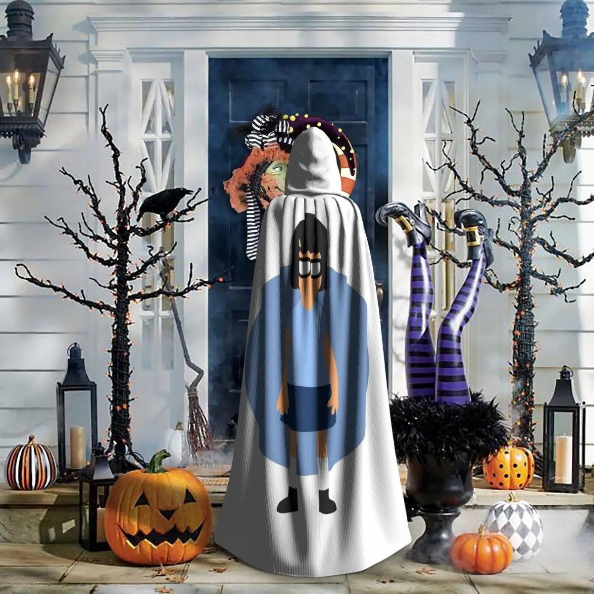 

Tina Belcher Long Hooded Cloak Witch Medieval Costume Cosplay Cape HalloweenVampire Adult Unisex
