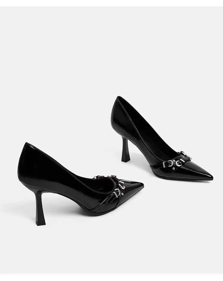 

French-style High Heels for Women, 2026 Spring and Autumn New Elegant Black Pointed-toe Office Low-cut Shoes