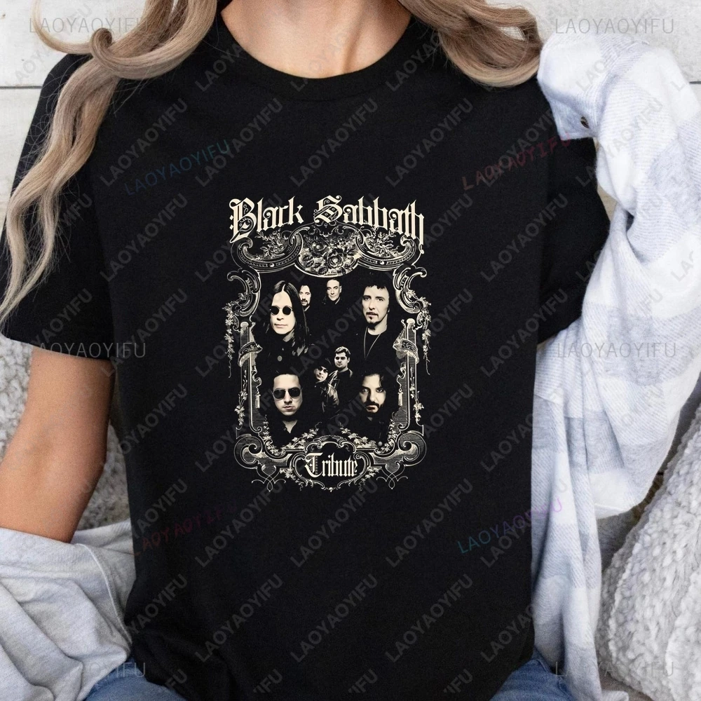 Vintage Black Sabbath Punk Band Summer Trend Harajuku Short-sleeved Men's and Women's Universal Shirt Large-sized T-shirt