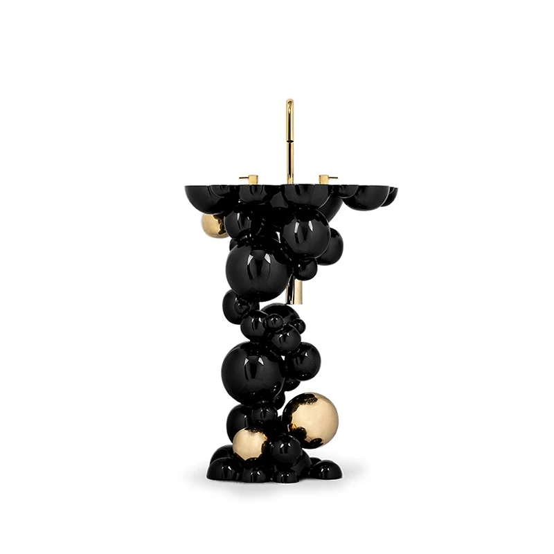 bathroom ball shaped black painting stainless steel washstand basin gold sink decorative washstand furniture