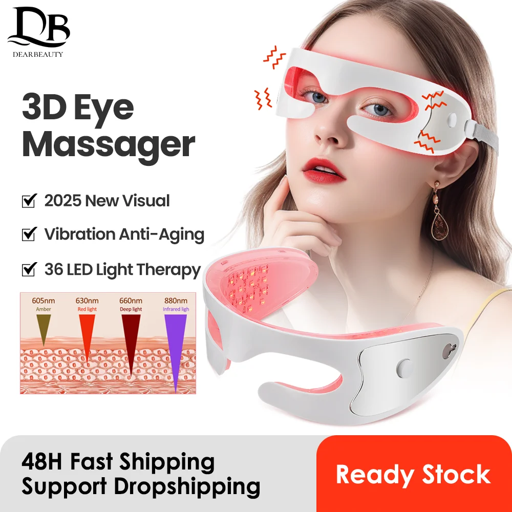 Electric 3D Eye Beauty Device 3 Modes Eye Vibrator Massage 36 LED Light Therapy Gentle light Relieve Fatigue Lighten Dark Circle