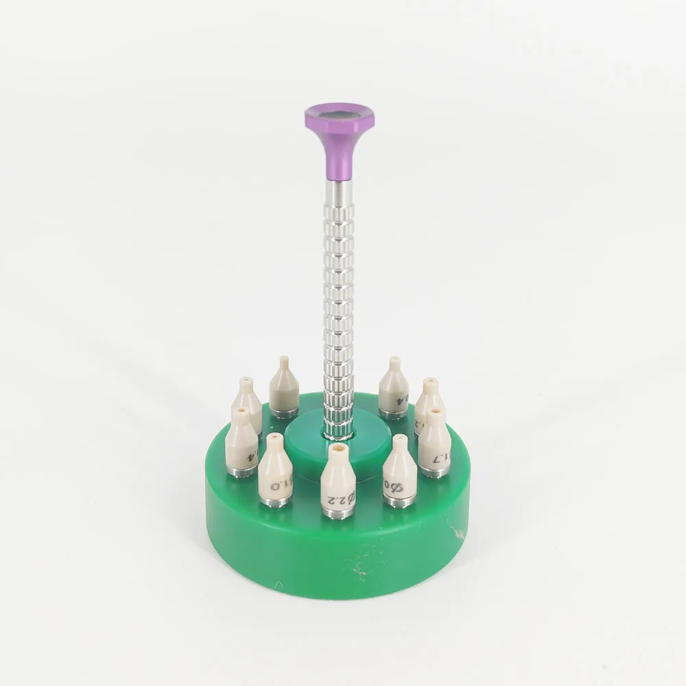 PEEK Watch Tool Kit 10 Assort Size Nylon Tips Watch Hands Handle Fitting Tools With Collection  Base For Watchmakers Repairing