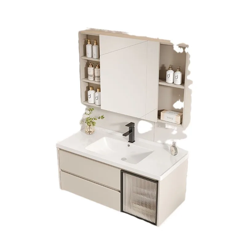 

Ceramic integrated, basin bathroom cabinet, combination, cream wind, moisture-proof, washstand